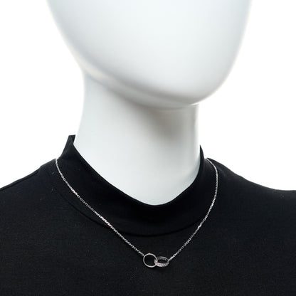 Cartier 18K White Gold Diamond Interlocking LOVE Necklace 2 of 7