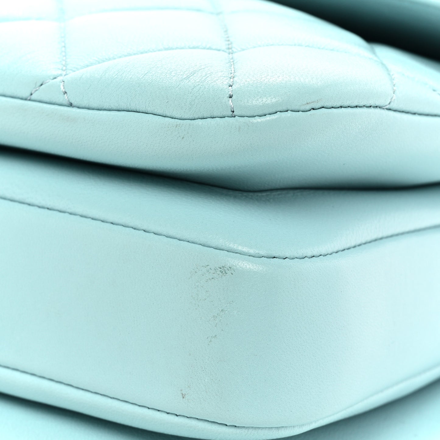Lambskin Quilted Small Trendy CC Flap Dual Handle Bag Light Blue