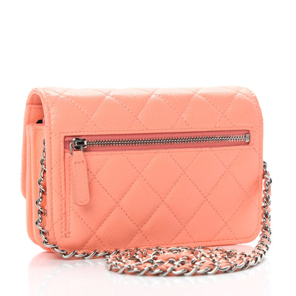 Chanel Caviar Quilted Mini Wallet On Chain WOC Coral 3 of 10