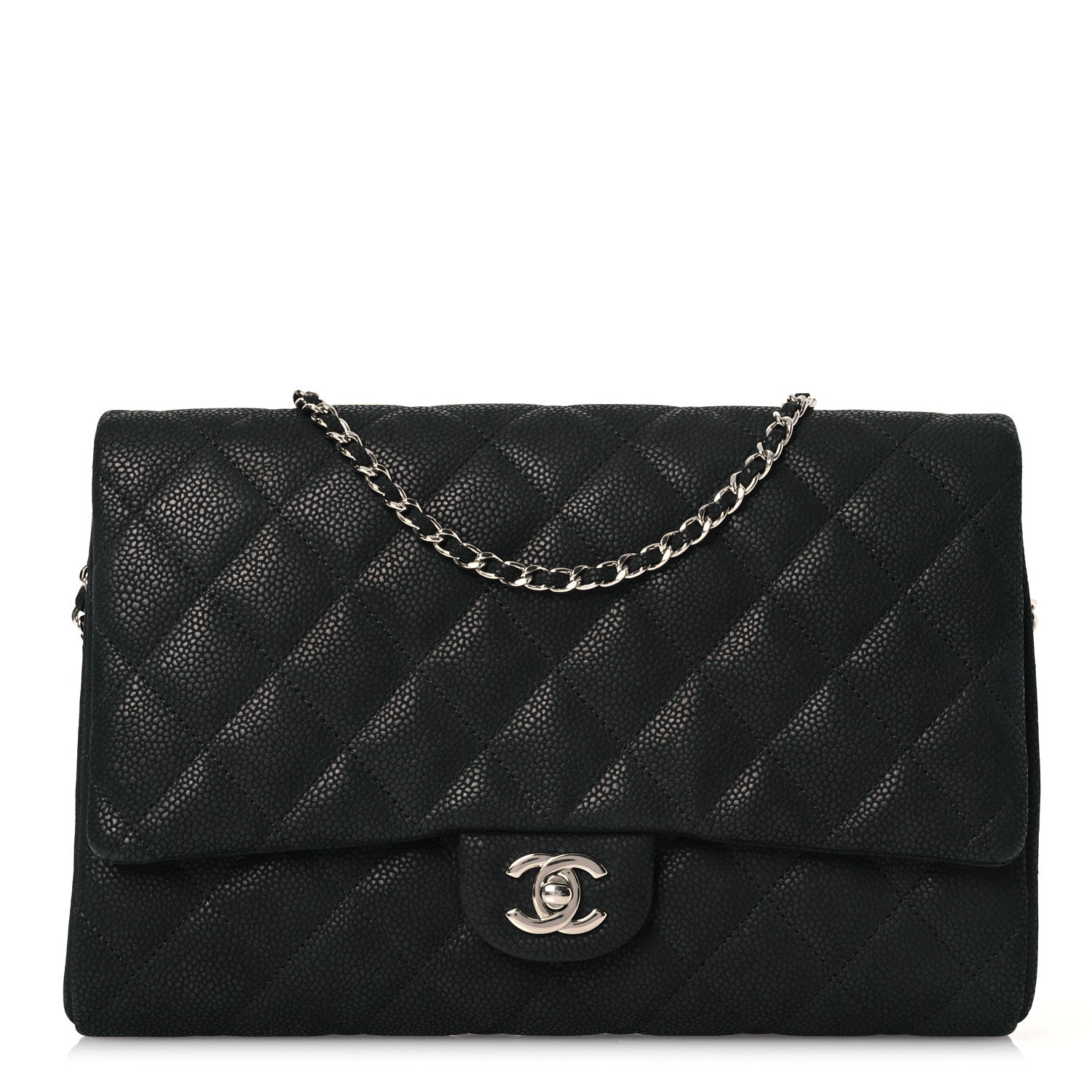 Chanel Iridescent Caviar Quilted Clutch With Chain Flap Black 1 of 11