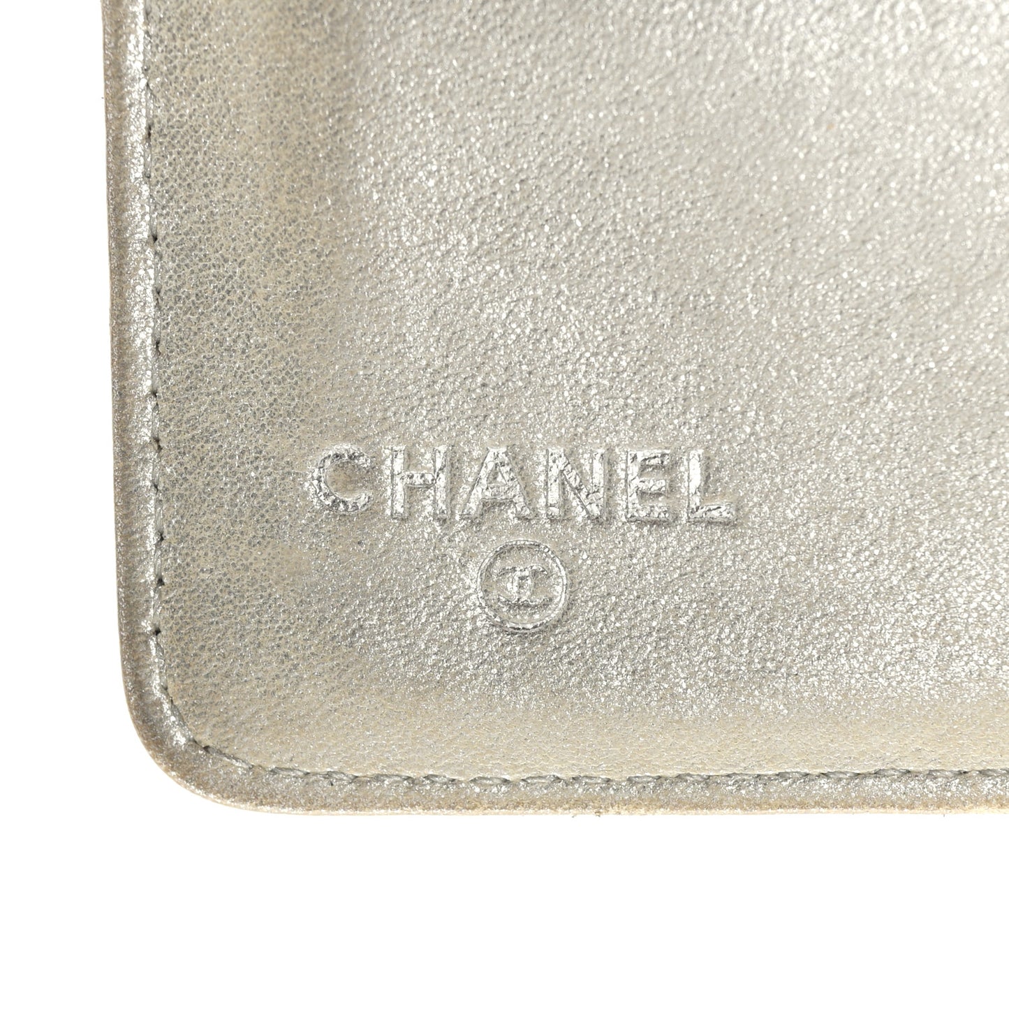 Lambskin Camellia Embossed Yen Wallet Black