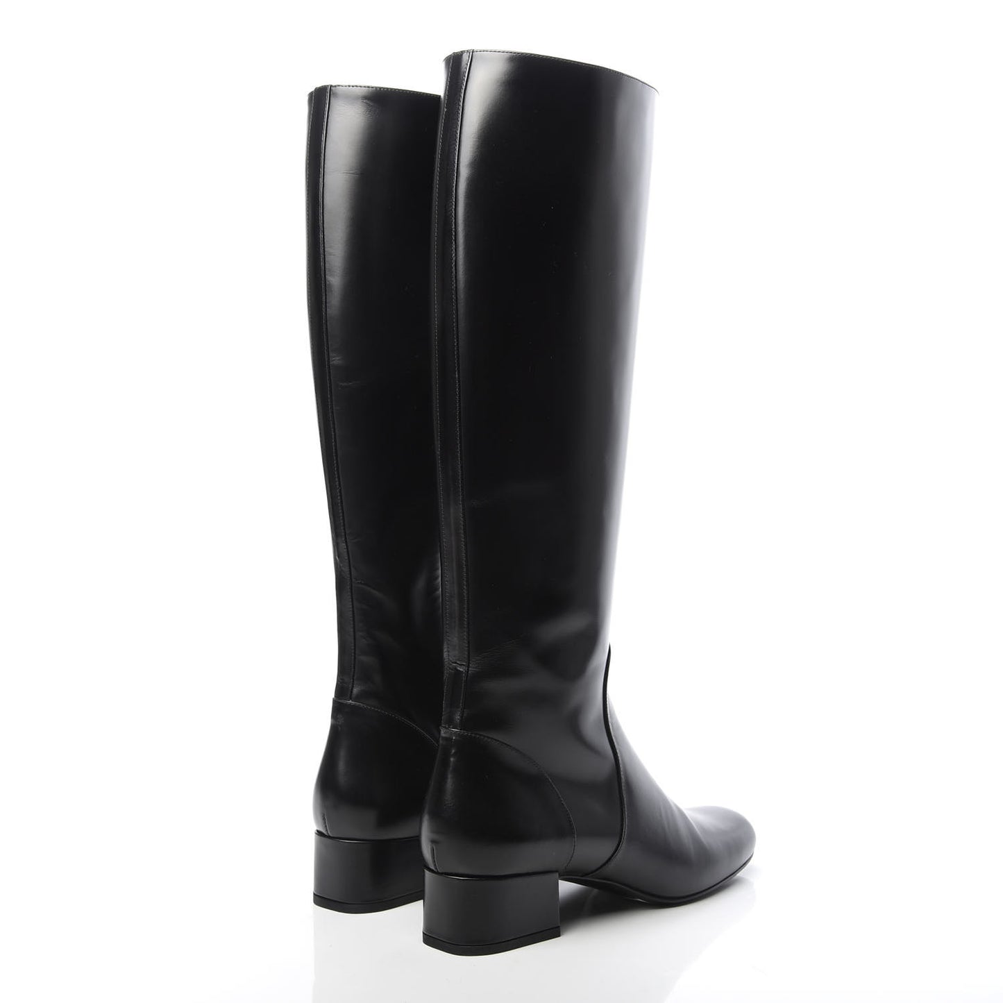 Calfskin Knee High Boots 38 Black