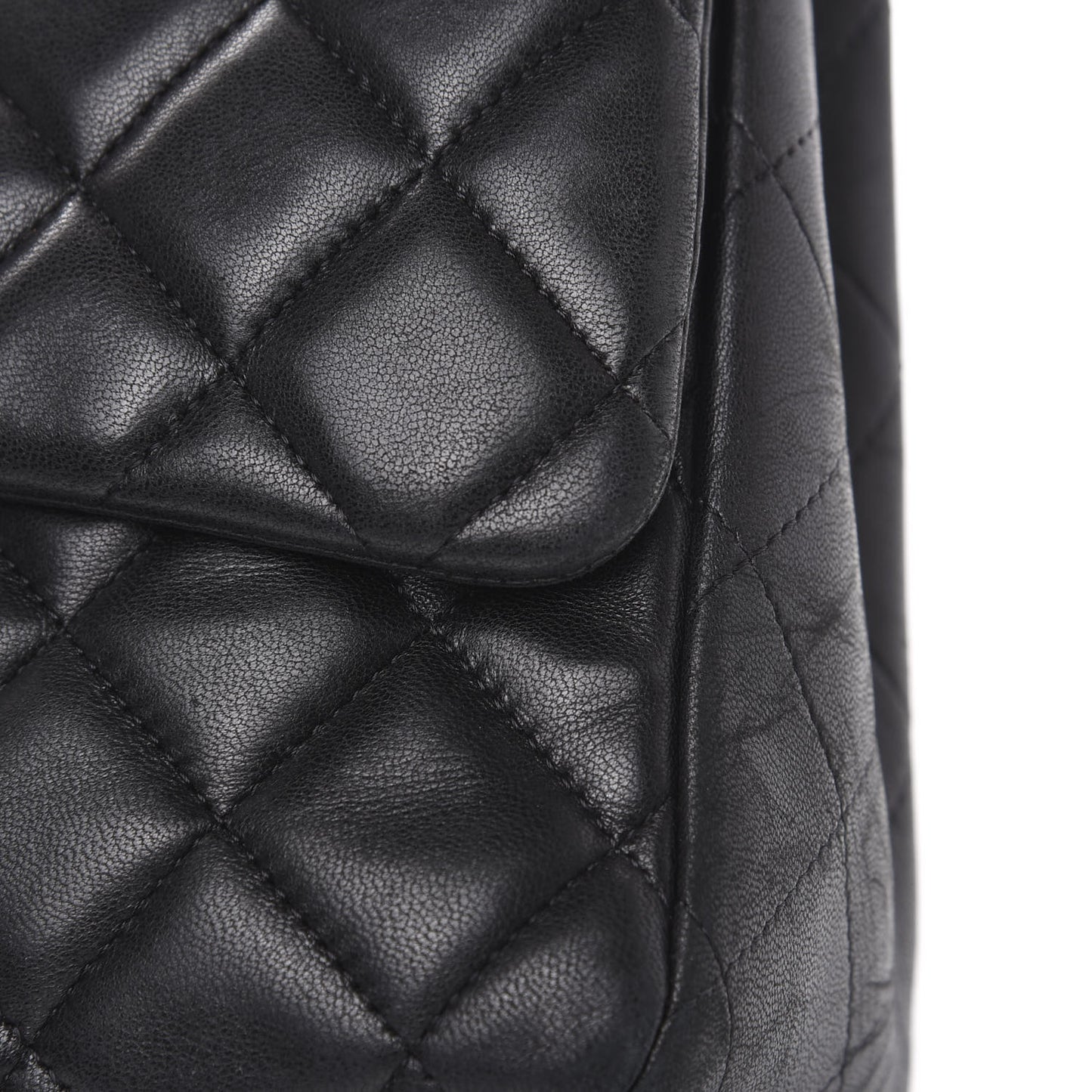 Lambskin Quilted Maxi Single Flap Black