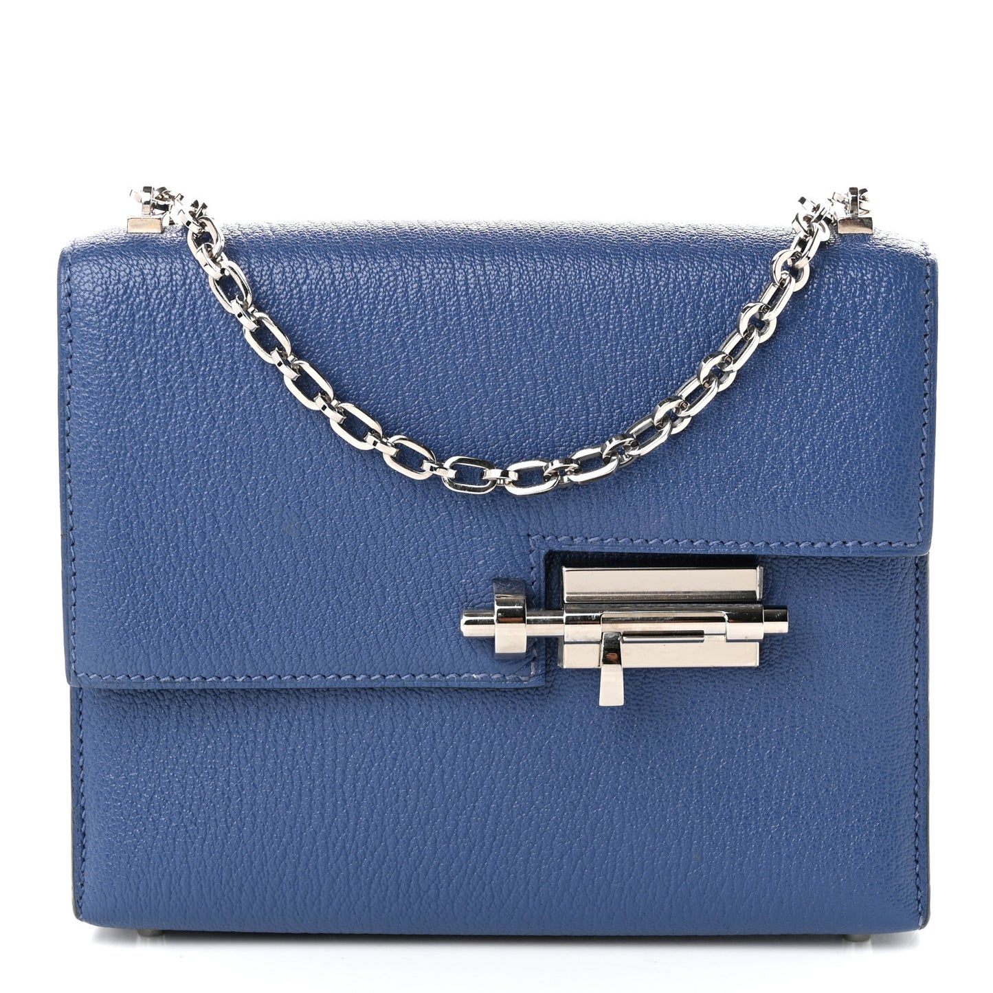 Chevre Mysore Mini Verrou Chaine Bag Bleu Agate