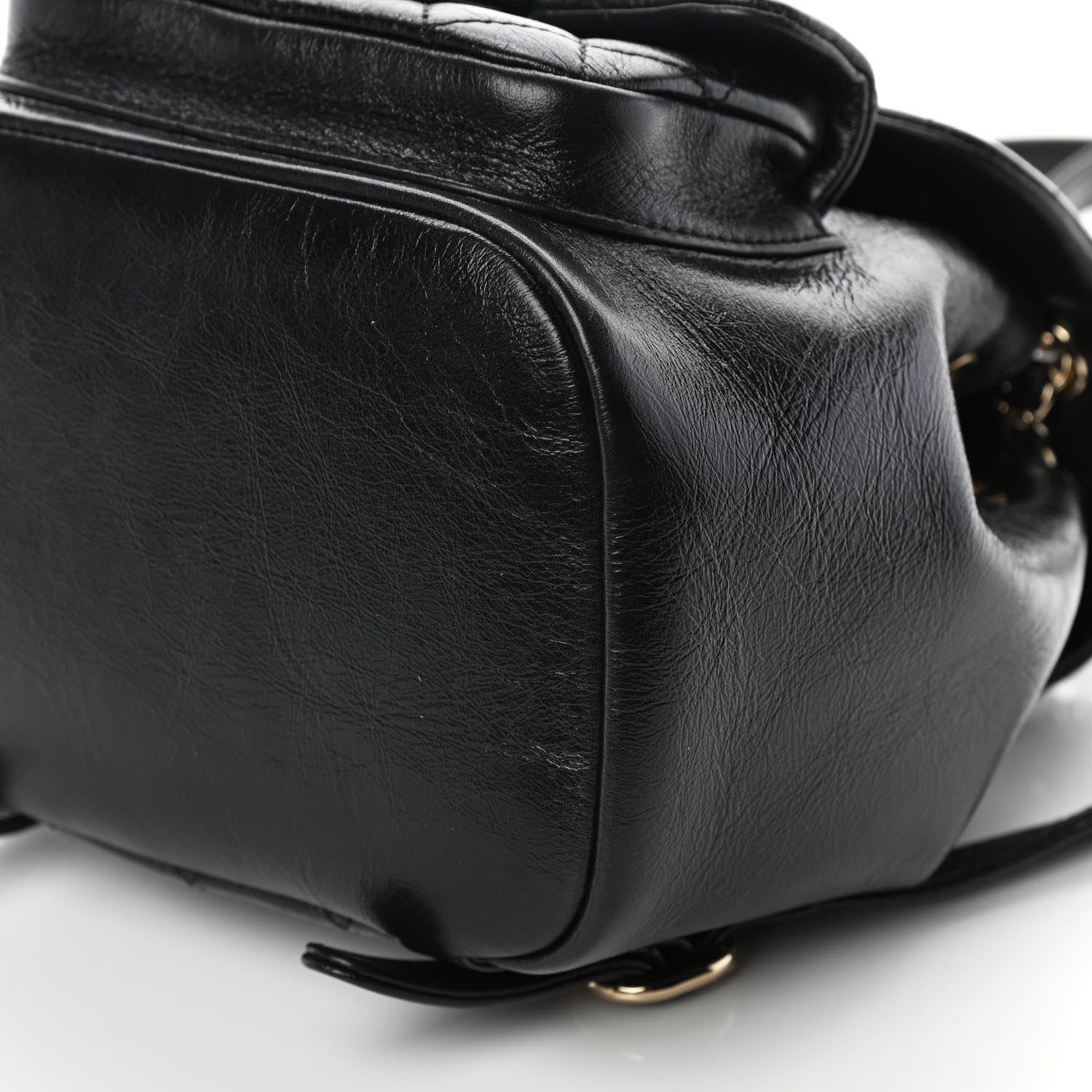 Chanel Glazed Aged Calfskin Quilted Small Duma Drawstring Backpack Black 9 of 10