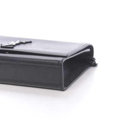 Saint Laurent Grain De Poudre Medium Classic Monogram Kate Satchel Black 8 of 9