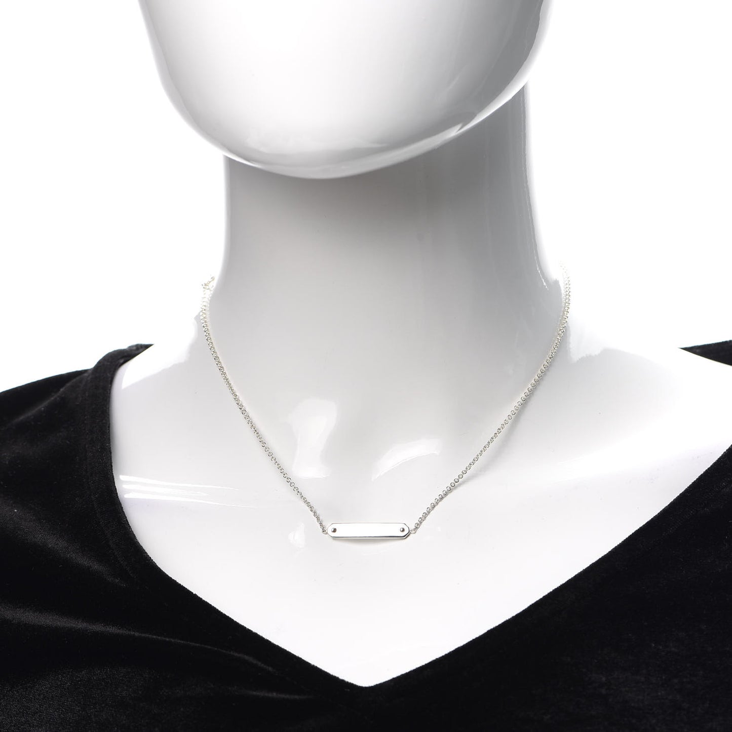 Sterling Silver Tag Chain Necklace