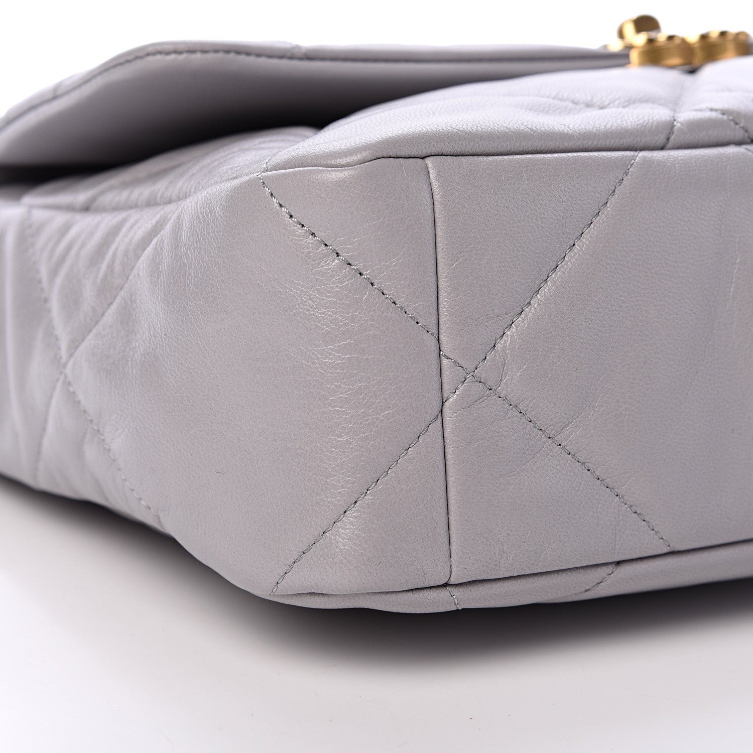 Chanel Goatskin Quilted Large 19 Flap Grey 8 of 10