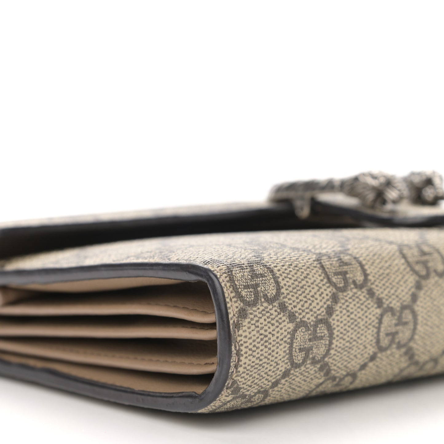 GG Supreme Monogram Mini Dionysus Chain Wallet Beige Taupe