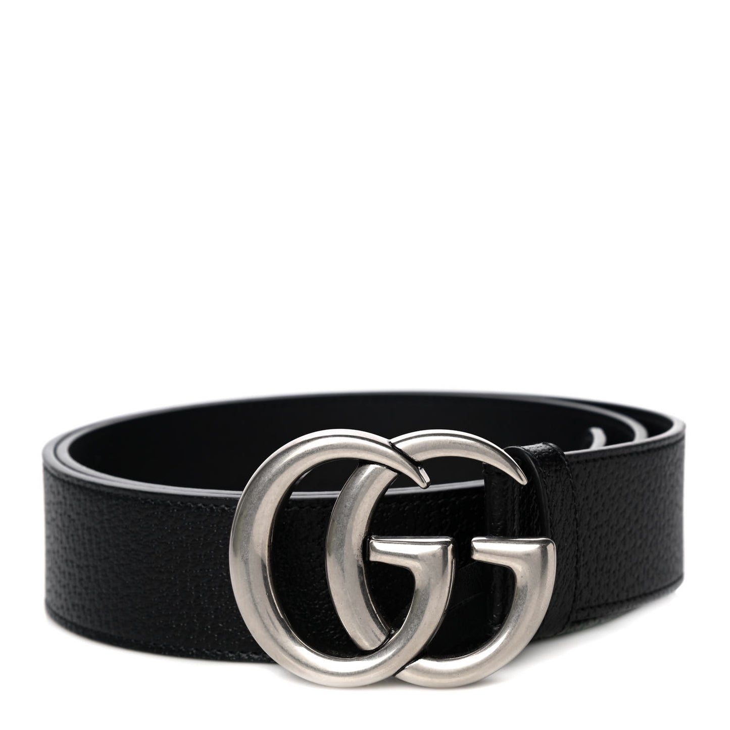 Textured Dollar Calfskin Nickel Double G 40mm Belt 95 38 Black