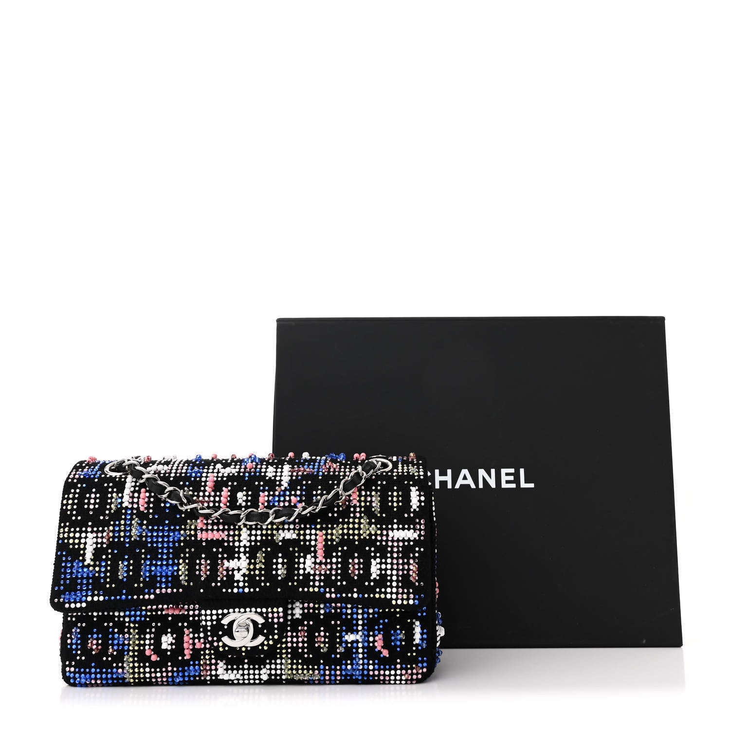 Chanel Crystal Tweed CC Medium Double Flap Black 11 of 11