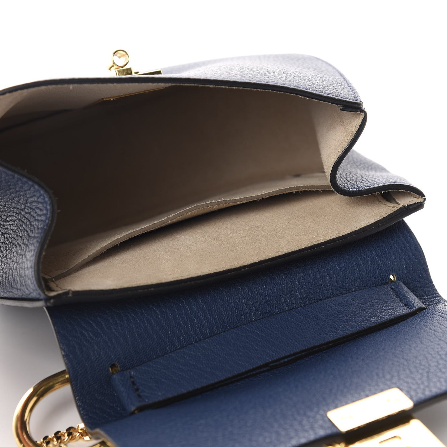 Grained Lambskin Mini Drew Shoulder Bag Factory Blue