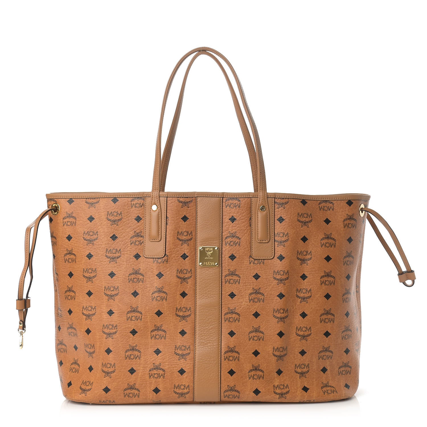 MCM Visetos Large Liz Reversible Shopper Tote Cognac 1 of 16