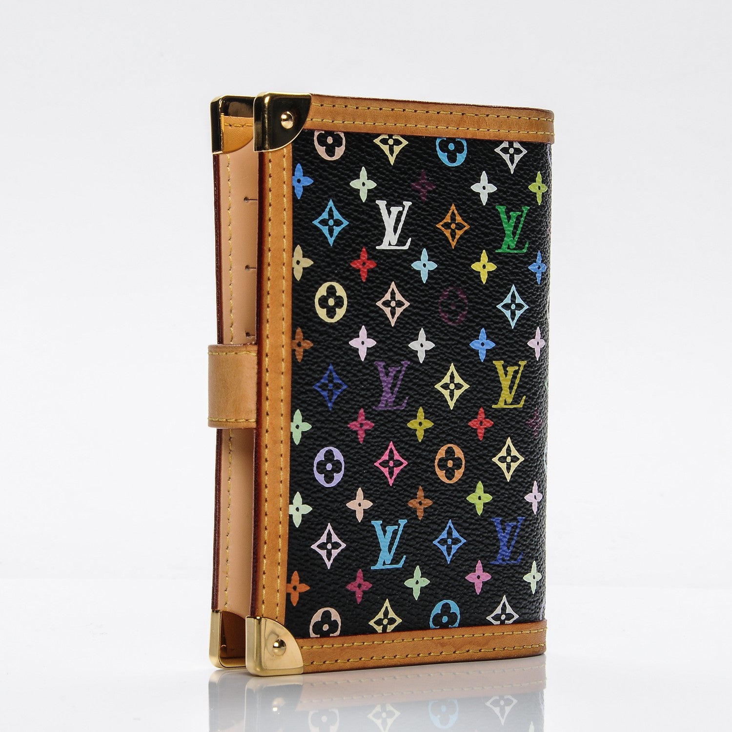 Louis Vuitton Monogram Multicolor Small Ring Agenda Cover Black 3 of 7
