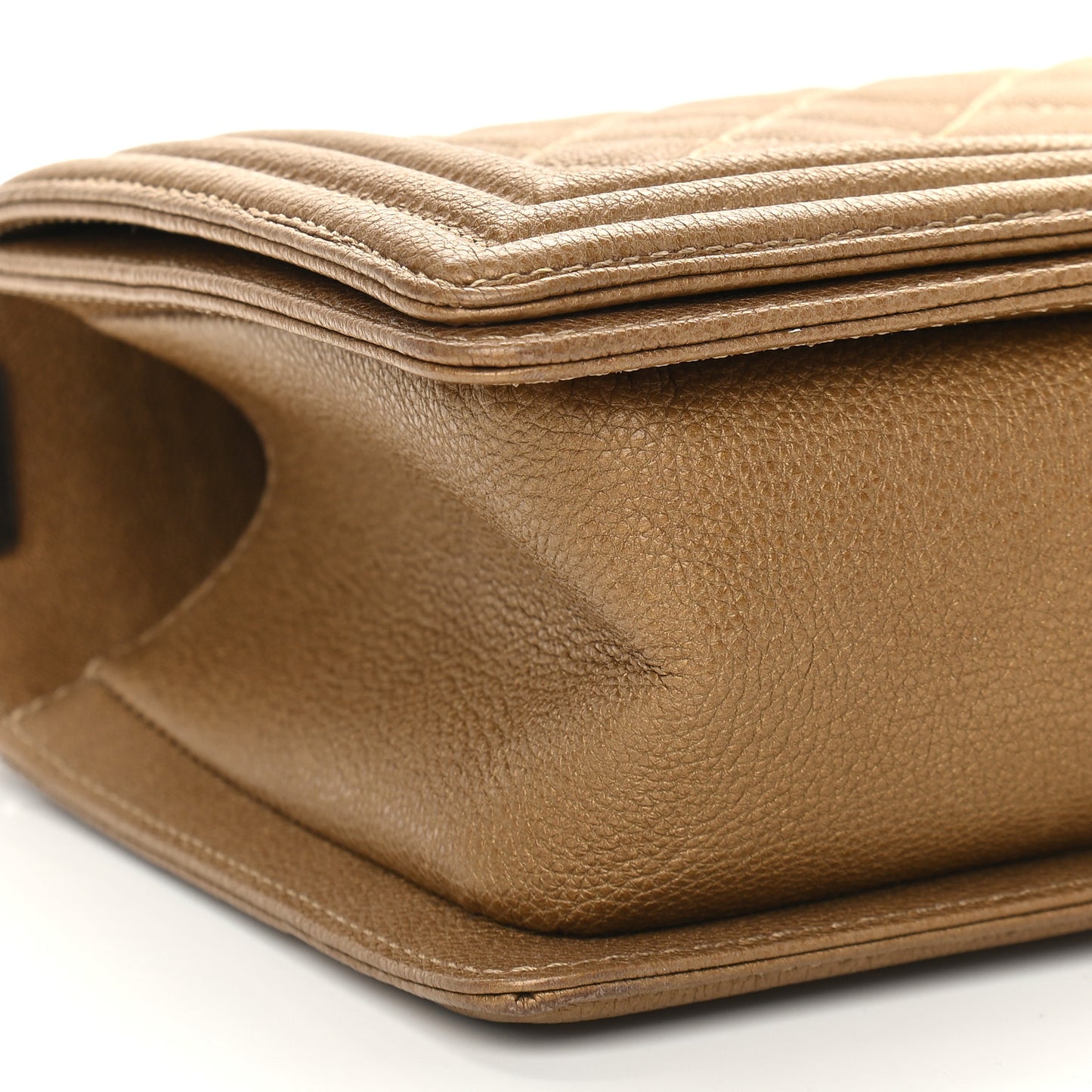 Caviar Quilted Medium Boy Flap Dark Beige