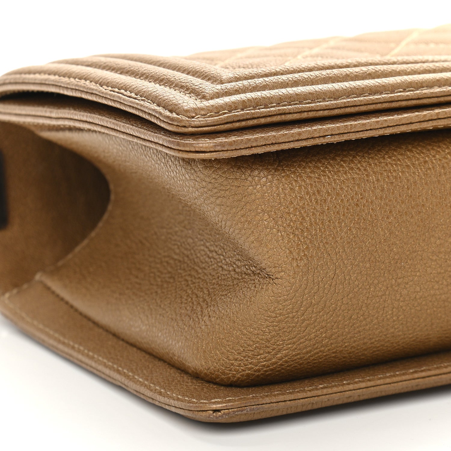 Chanel Caviar Quilted Medium Boy Flap Dark Beige 8 of 9