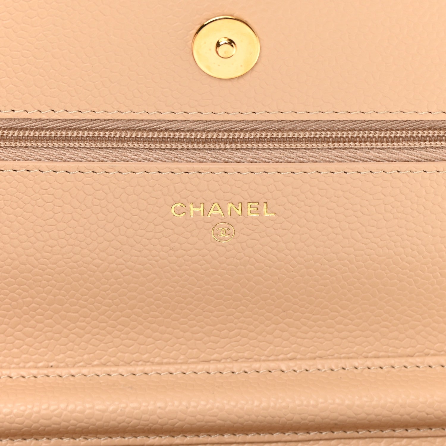 Chanel Caviar Quilted Wallet On Chain WOC Beige 6 of 14