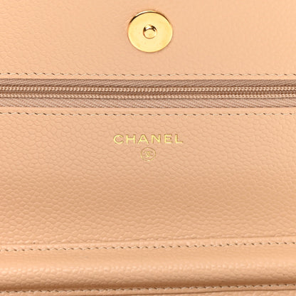 Chanel Caviar Quilted Wallet On Chain WOC Beige 6 of 14