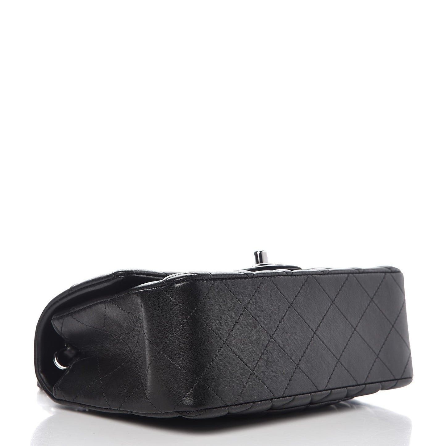 Lambskin Quilted Mini Rectangular Flap Black
