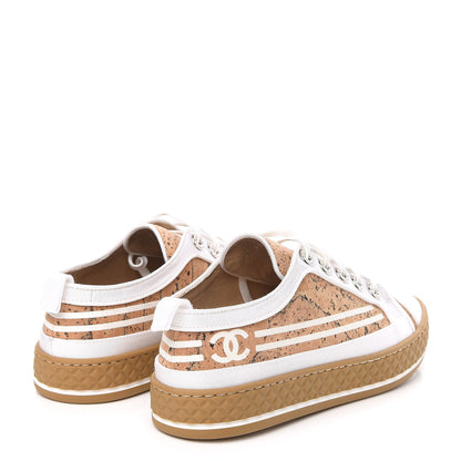 Chanel Cork Jetty Sneaker 36 Brown White 5 of 10