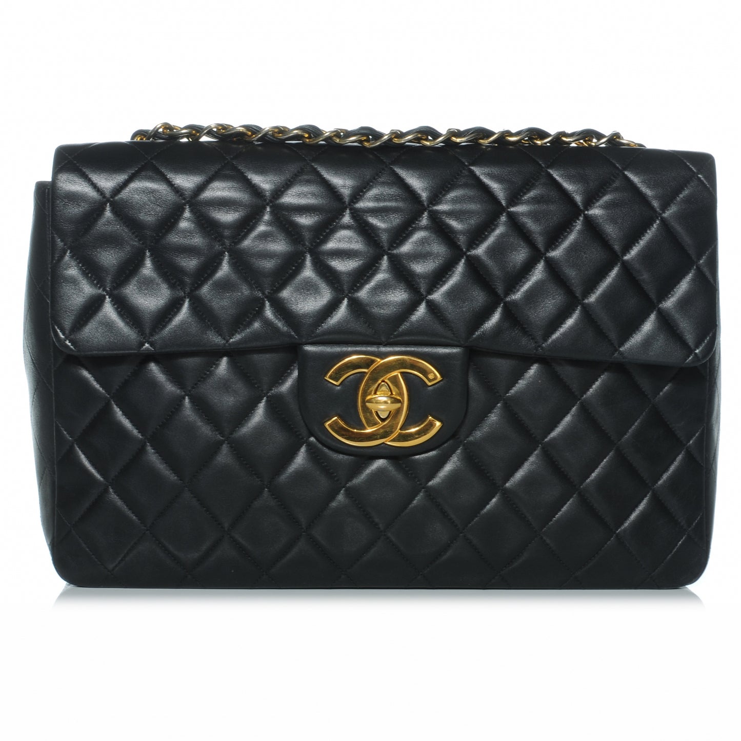 Lambskin XL Jumbo Flap Black