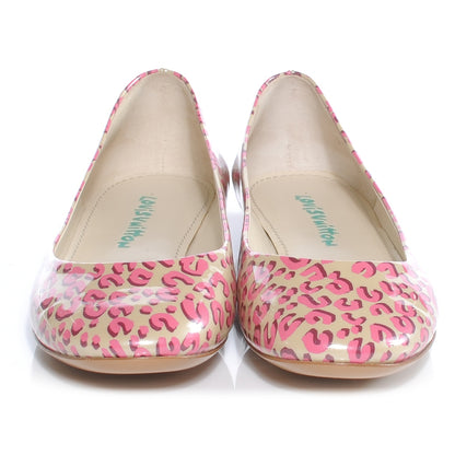 Louis Vuitton Patent Leopard Ballet Flats 38 Blanc Corail 4 of 8