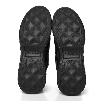 Chanel Nylon Suede Calfskin CC Sneakers 36.5 Black 5 of 7
