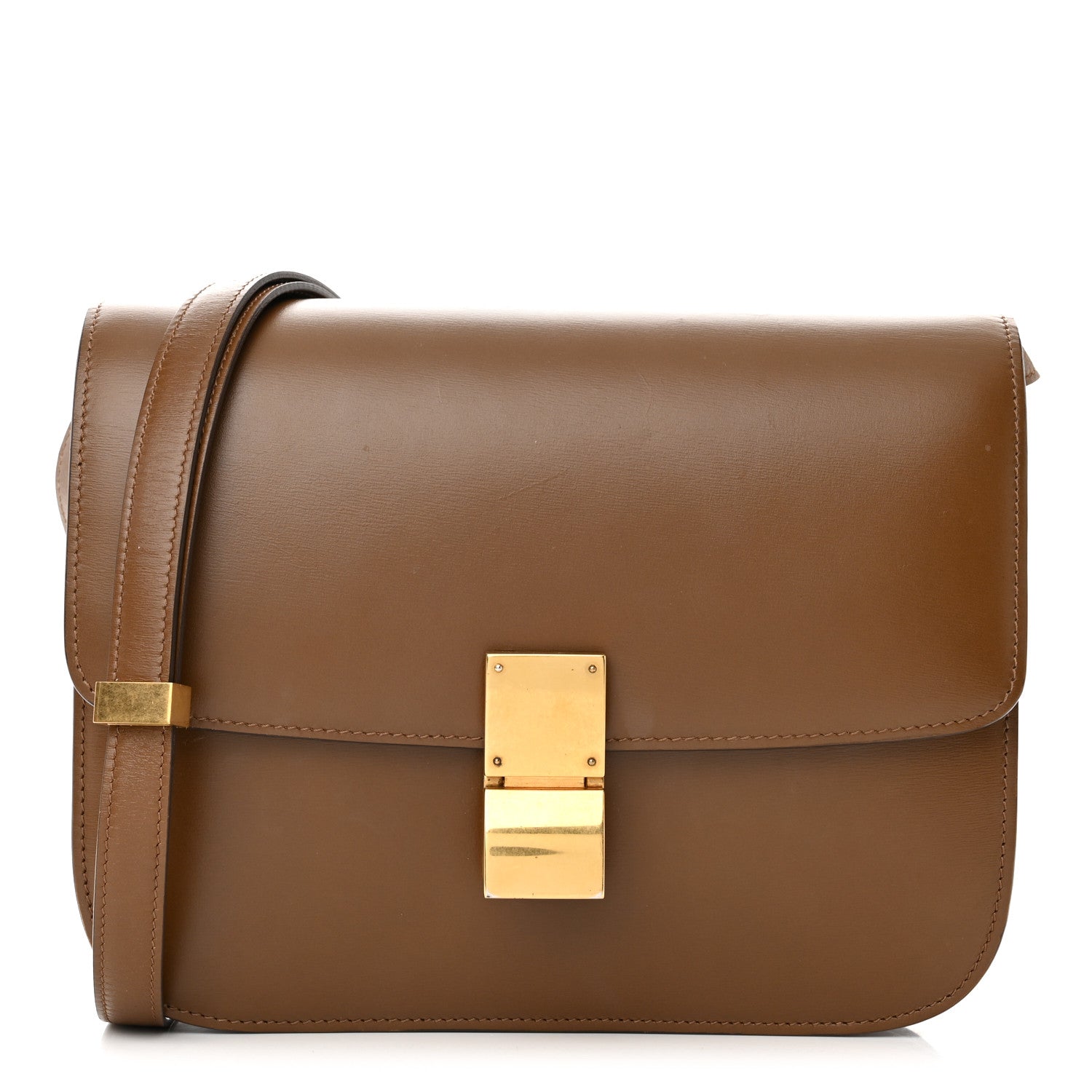 Celine Box Calfskin Medium Classic Box Flap Bag Camel 1 of 14