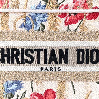 Christian Dior Canvas Embroidered Hibiscus Printed Mini Book Tote Beige Multicolor 9 of 9