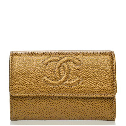 Chanel Metallic Caviar CC Timeless Card Holder Dark Gold 1 of 7