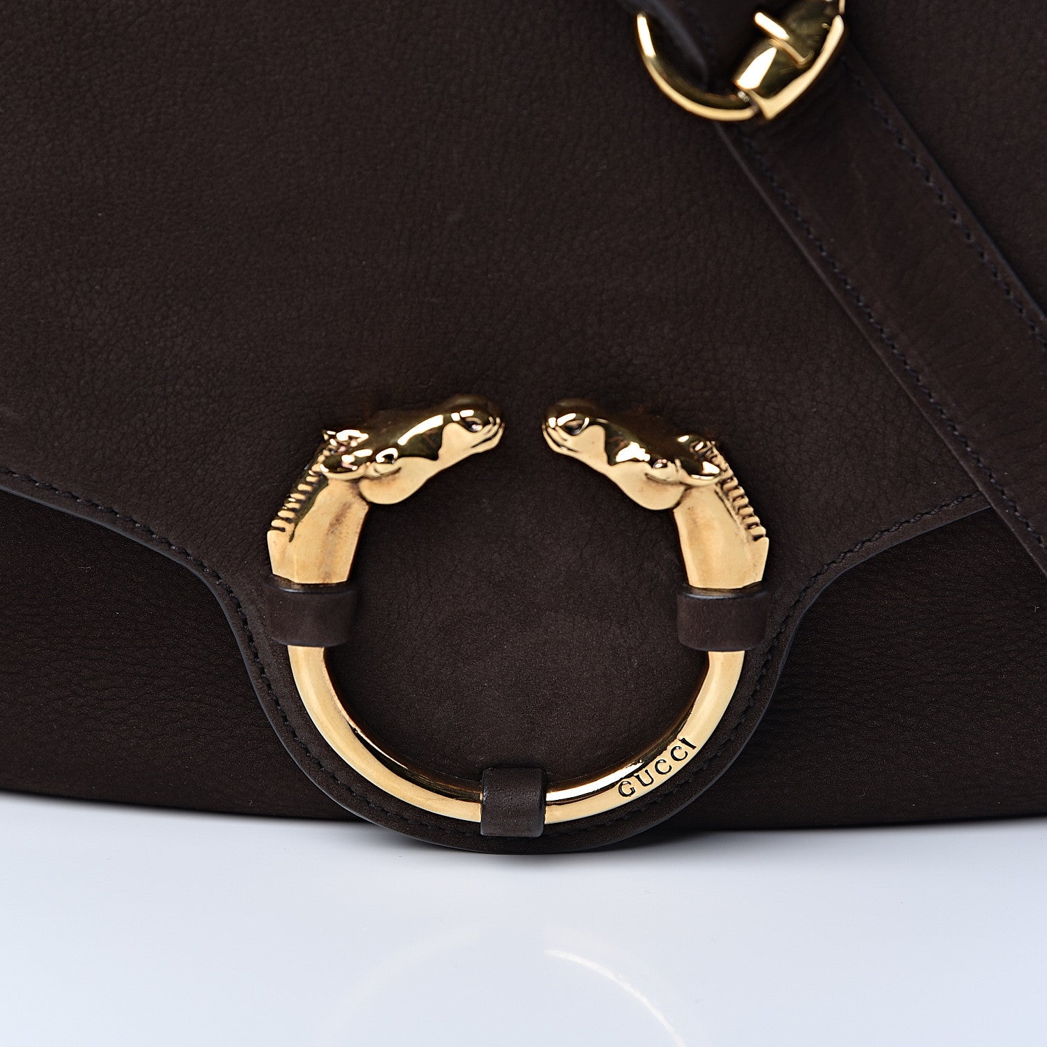 Gucci Nubuck Ribot Horse Heads Flap Bag Brown 15 of 15