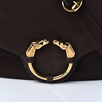 Gucci Nubuck Ribot Horse Heads Flap Bag Brown 15 of 15