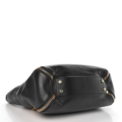 Tom Ford Grained Calfskin Sedgwick Medium Zipper Tote Black 4 of 9