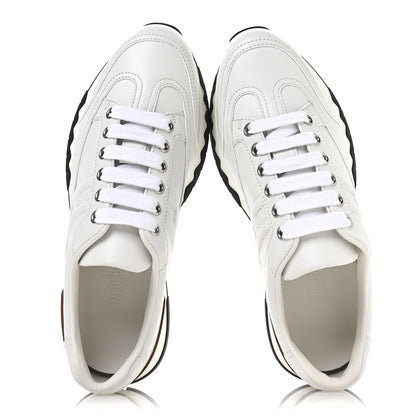 Hermes Calfskin Womens Trail Sneakers 35 White 2 of 9