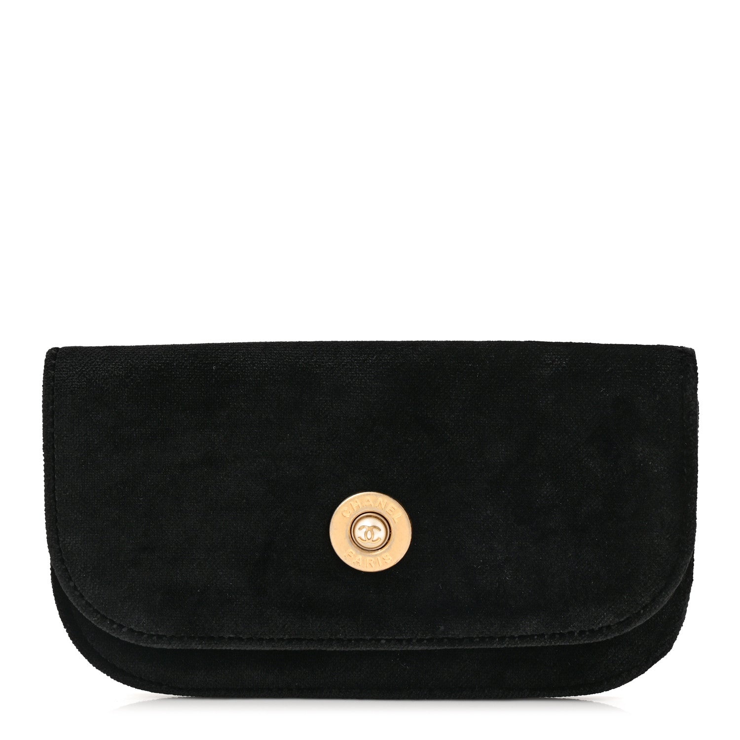 Chanel Velvet Flap Pouch Black 1 of 6