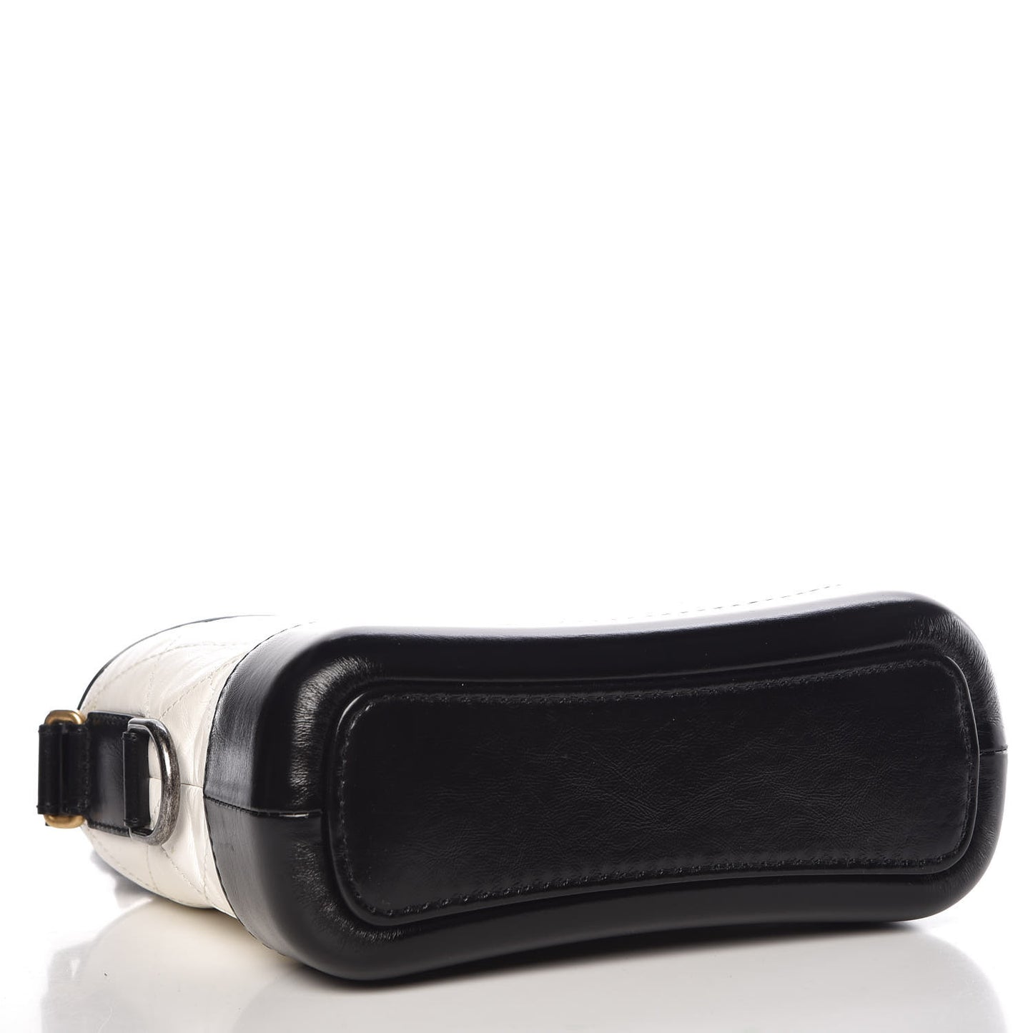 Aged Calfskin Quilted Small Gabrielle Hobo Black White