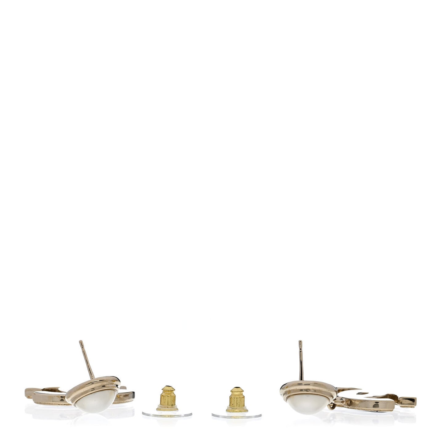 Pearl Enamel CC Drop Earrings Black