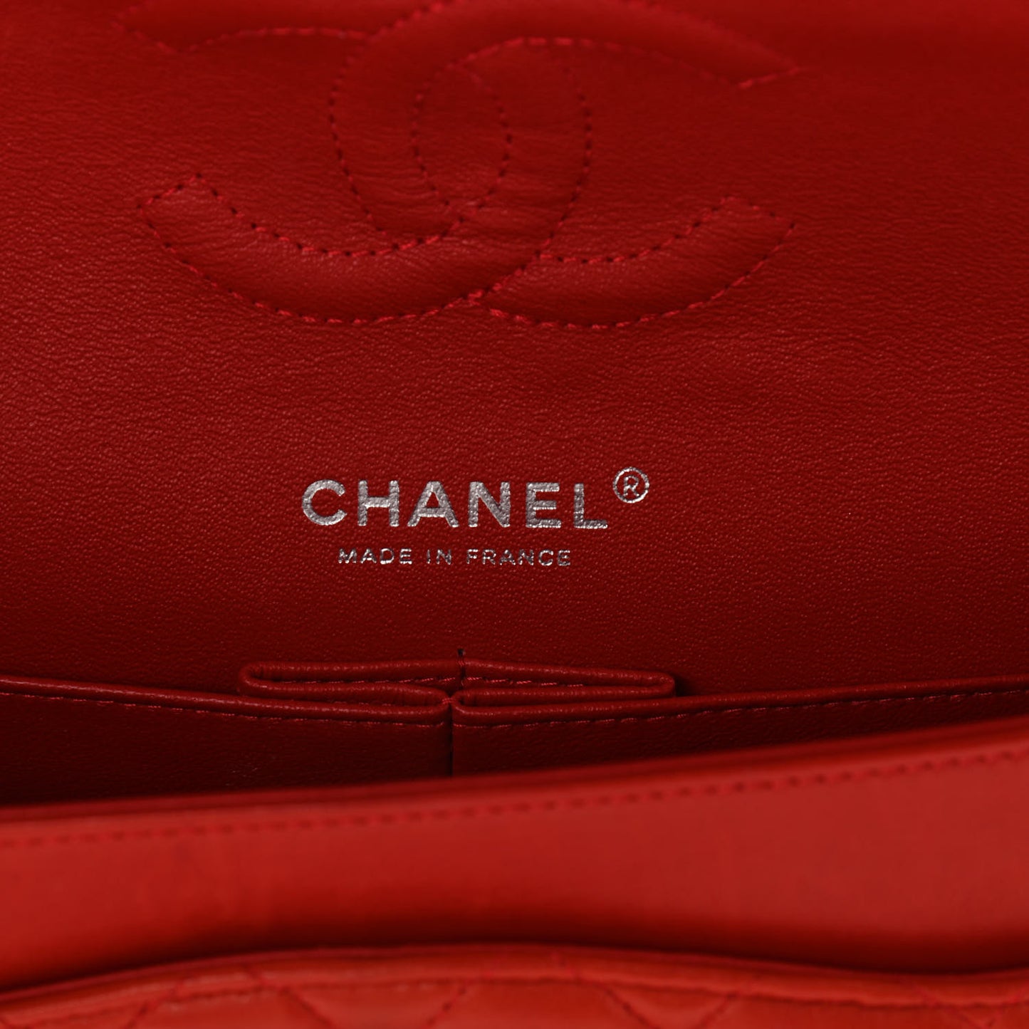 Lambskin Quilted Medium Double Flap Red