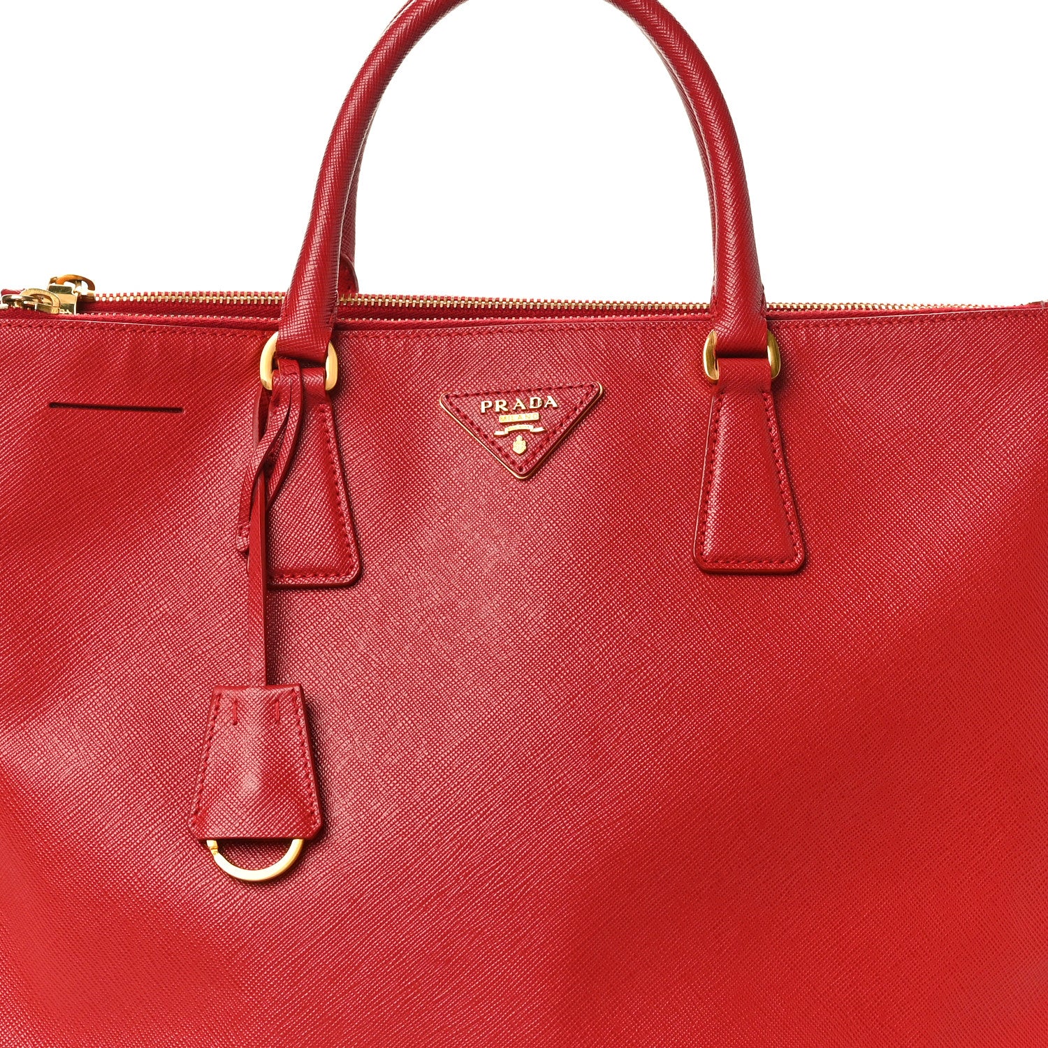 Prada Saffiano Large Galleria Double Zip Tote Fuoco 7 of 11