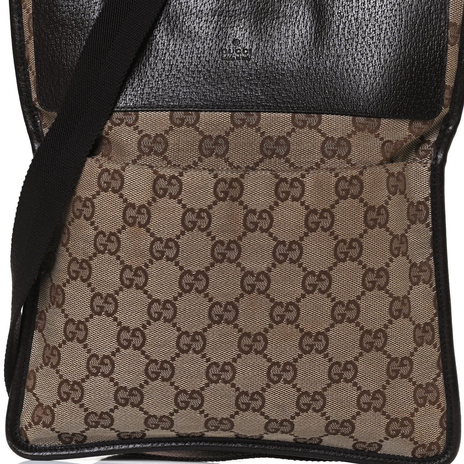 Gucci Monogram Messenger Crossbody Web Bag Dark Brown 8 of 14