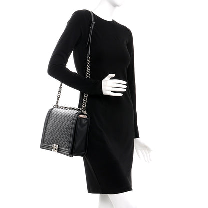 Chanel Lambskin Quilted Large Boy Flap Black 2 of 7