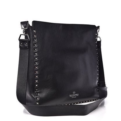 Valentino Garavani Calfskin Large Rockstud All Over Flip-Lock Messenger Bag Black 2 of 20