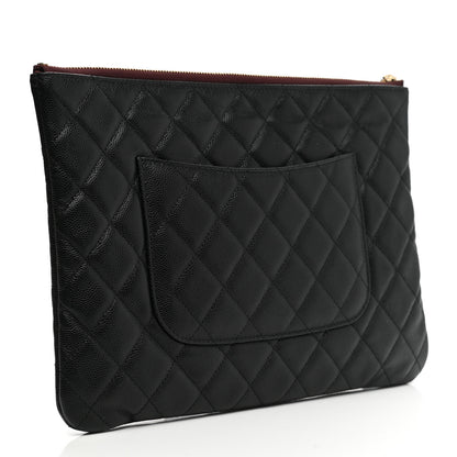 Chanel Caviar Quilted Medium Cosmetic Case Black 3 of 9