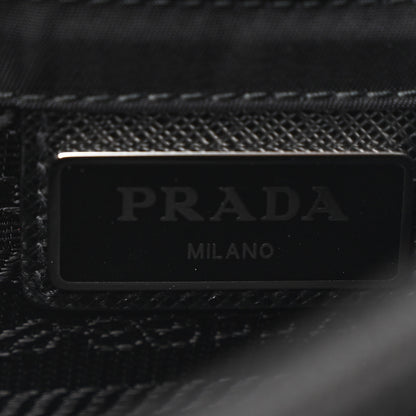 Prada Re-Nylon Saffiano Pocket Double Snap Buckle Shoulder Bag Black 7 of 12