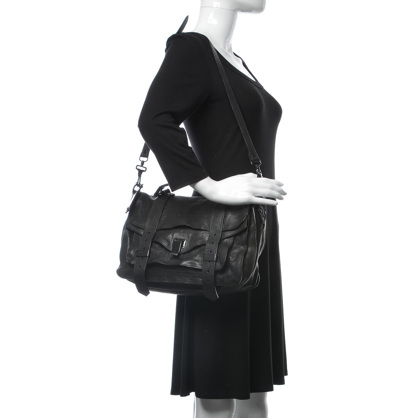Lambskin Medium PS1 Satchel Black