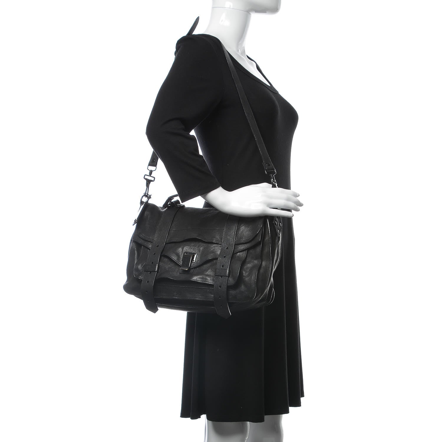 Proenza Schouler Lambskin Medium PS1 Satchel Black 2 of 13