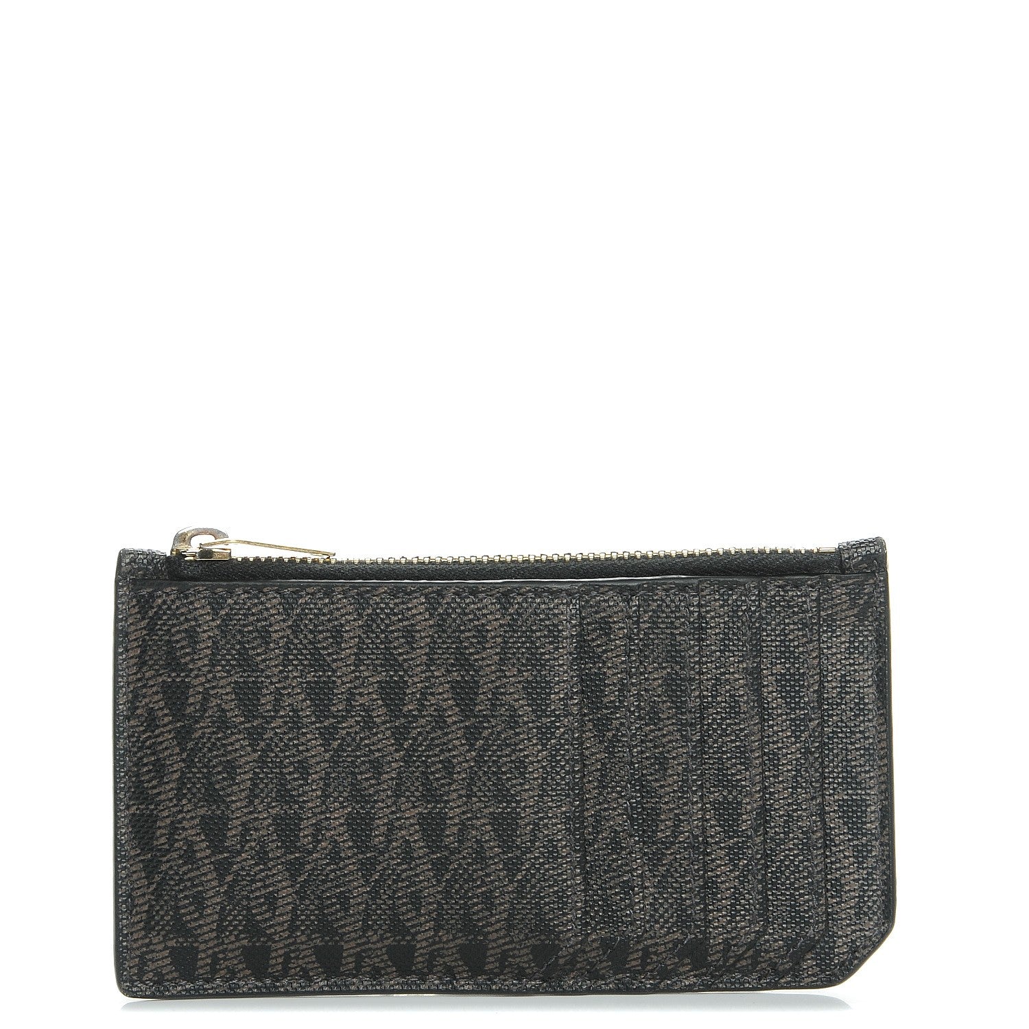 Saint Laurent Classic Toile Monogram 5 Fragments Zip Pouch Card Holder Black 1 of 7