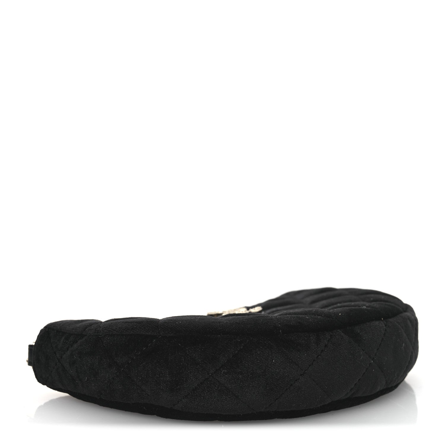Chanel Velvet Crystal Quilted Chain Hobo Black 4 of 10