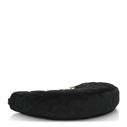 Chanel Velvet Crystal Quilted Chain Hobo Black 4 of 10