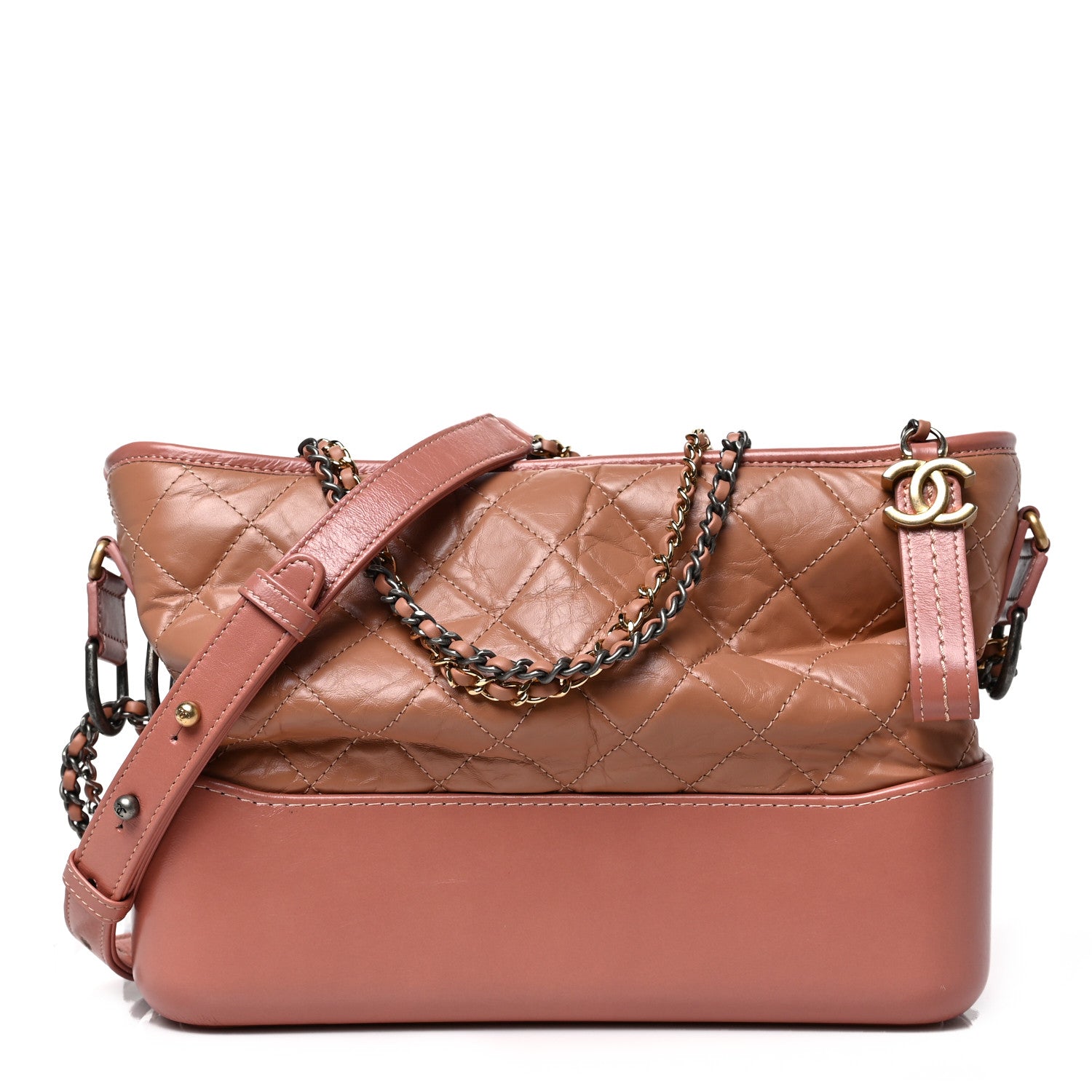 Chanel Aged Calfskin Quilted Medium Gabrielle Hobo Pink 1 of 8